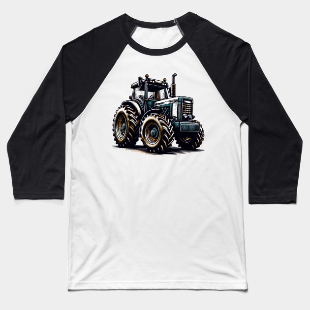 Tractor Baseball T-Shirt by Vehicles-Art